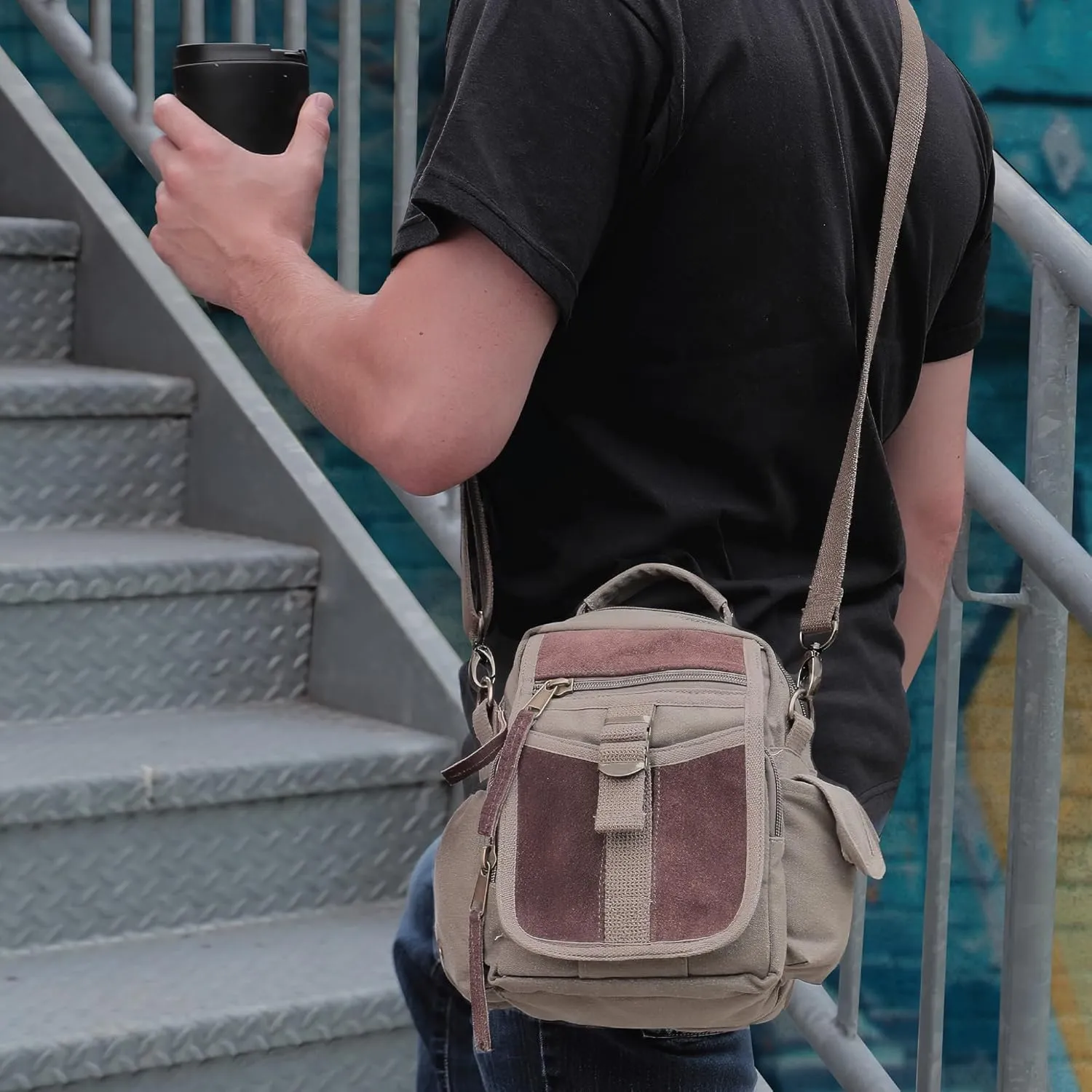 Rothco Vintage Canvas & Leather Travel Shoulder Bag for Organizing Essentials