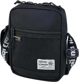 Rough Enough Small Crossbody Purse Cell Phone Shoulder Bag for Women Men Preppy Teens Travel EDC Black Cordura