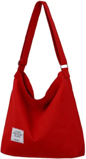ROUROU Shoulder Bag for Women Casual Crossbody Bag Large Capacity Handbag Canvas Tote Bag Purse