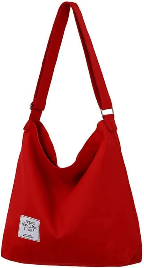 ROUROU Shoulder Bag for Women Casual Crossbody Bag Large Capacity Handbag Canvas Tote Bag Purse