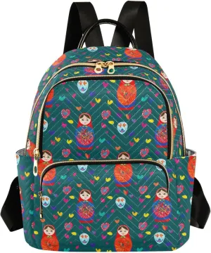 Russian Matryoshka Dolls Backpack Purse for Women Small Shoulder Bags Fashion Travel Bag Casual Daypack Travel Bag M 202c1366