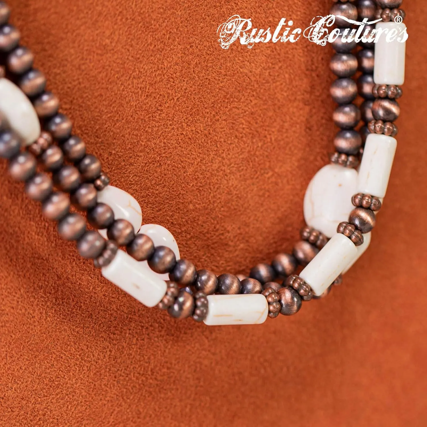 Rustic Couture's Western Turquoise Jewelry Set for Women Multi Layer Necklaces Navajo Cowgirl Beaded Neacklaces