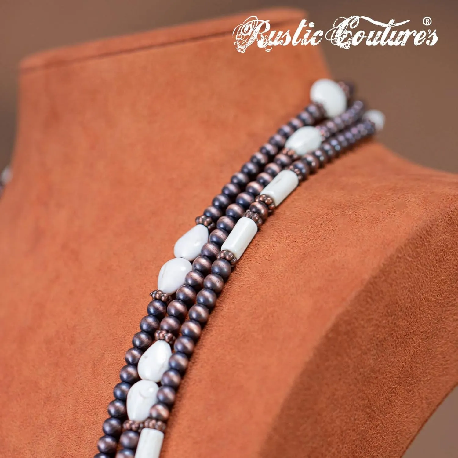 Rustic Couture's Western Turquoise Jewelry Set for Women Multi Layer Necklaces Navajo Cowgirl Beaded Neacklaces