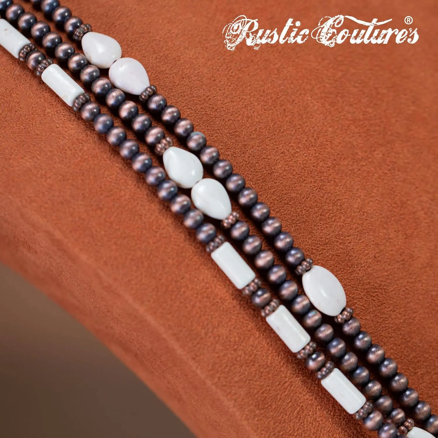 Rustic Couture's Western Turquoise Jewelry Set for Women Multi Layer Necklaces Navajo Cowgirl Beaded Neacklaces