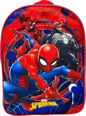 Ruz Spider-Man Kid's Licensed 15 Inch School Bag Backpack (Blue-Red)