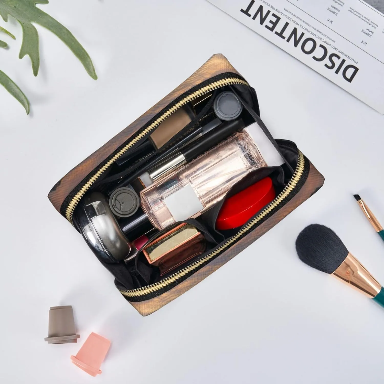 Sacred Silence Printed Small Makeup Bag,Travel Cosmetic Bag Purse with Zipper,Water-resistant Makeup Organizer Bag for Women