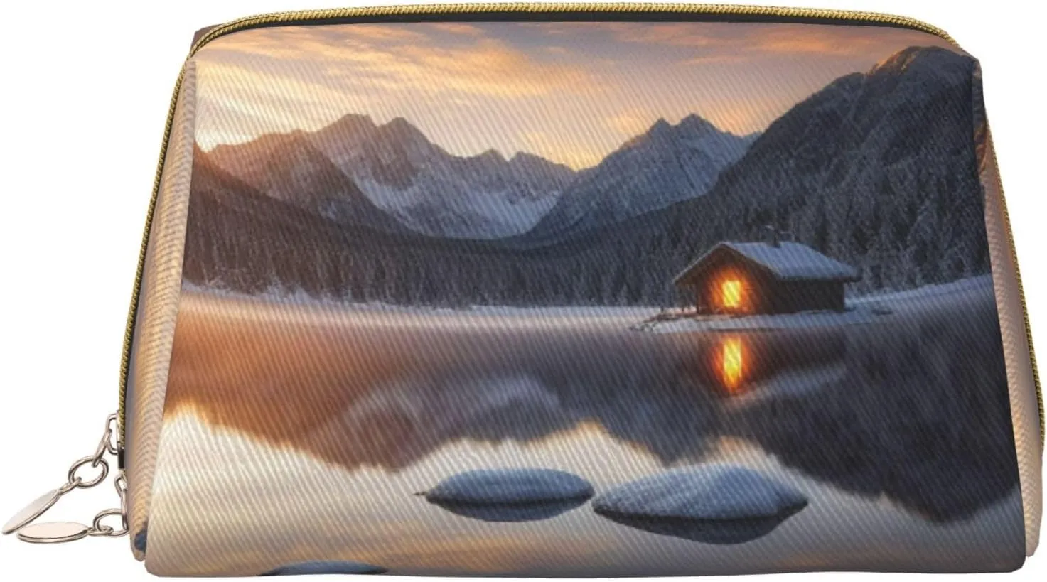 Sacred Silence Printed Small Makeup Bag,Travel Cosmetic Bag Purse with Zipper,Water-resistant Makeup Organizer Bag for Women
