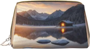Sacred Silence Printed Small Makeup Bag,Travel Cosmetic Bag Purse with Zipper,Water-resistant Makeup Organizer Bag for Women