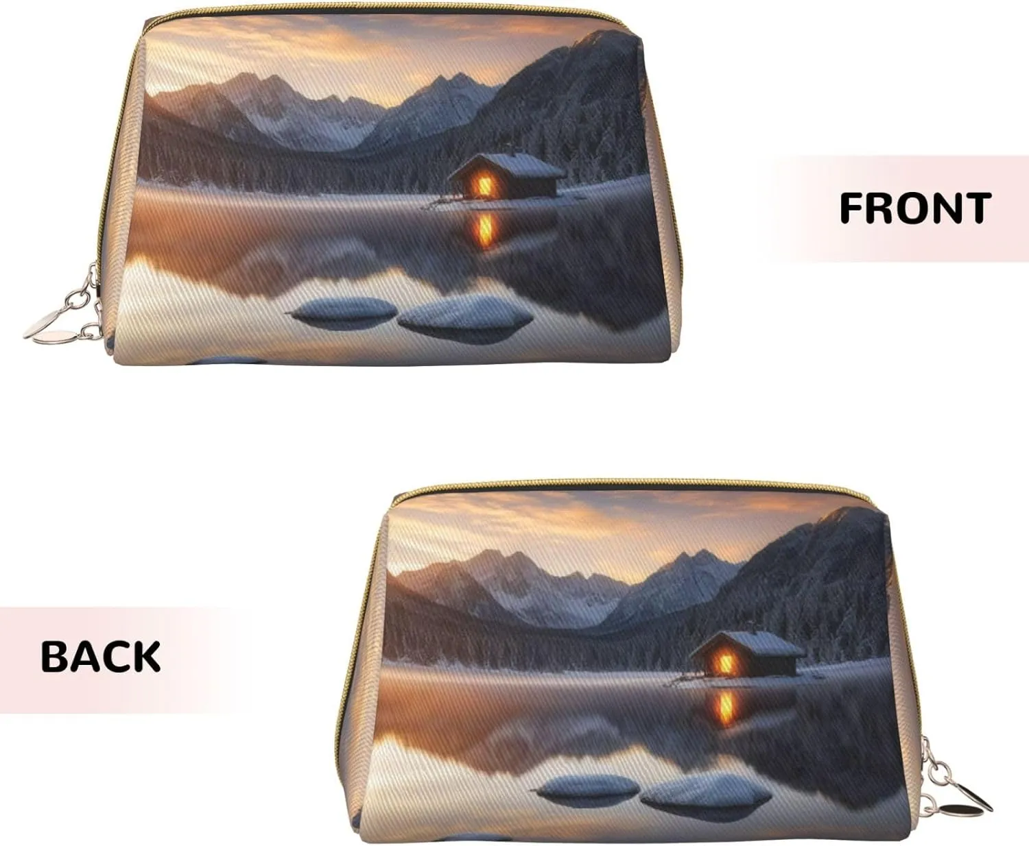 Sacred Silence Printed Small Makeup Bag,Travel Cosmetic Bag Purse with Zipper,Water-resistant Makeup Organizer Bag for Women