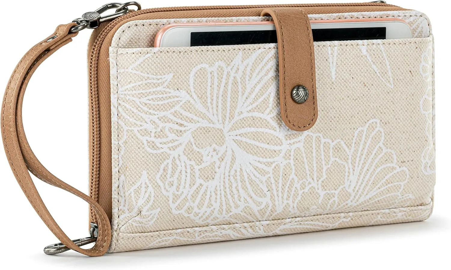 Sakroots Artist Circle Smartphone Crossbody in Eco Twill, Detachable Wristlet Strap