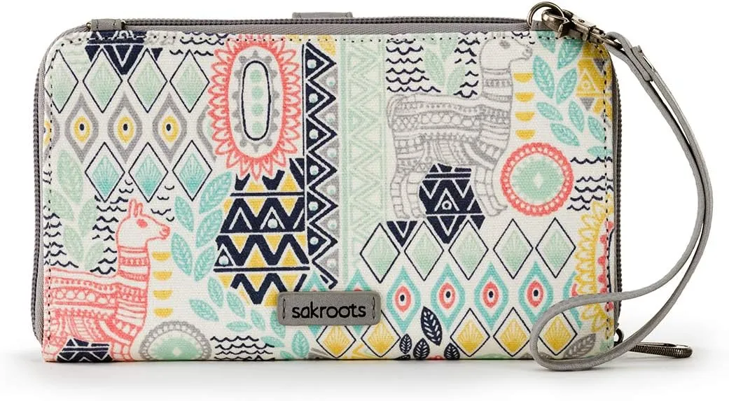 Sakroots Artist Circle Smartphone Crossbody in Eco Twill, Detachable Wristlet Strap