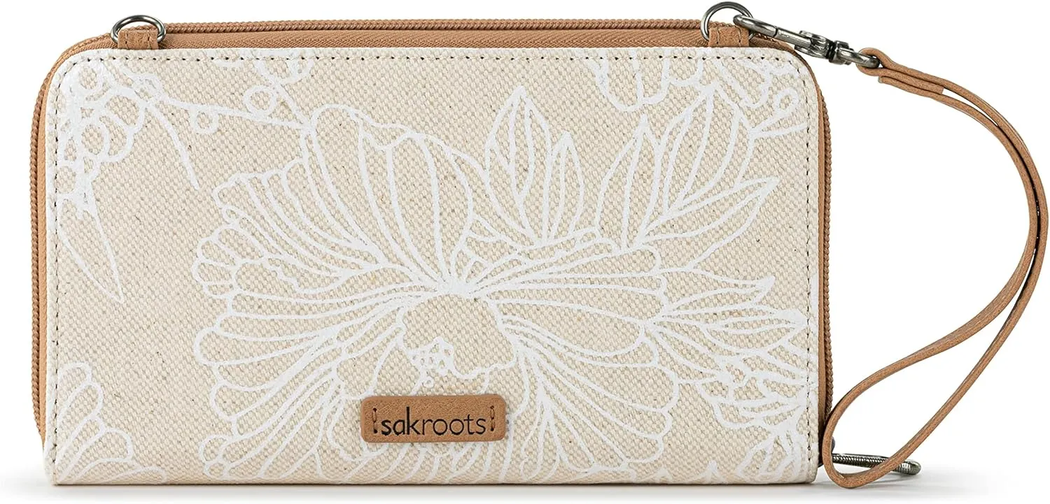 Sakroots Artist Circle Smartphone Crossbody in Eco Twill, Detachable Wristlet Strap