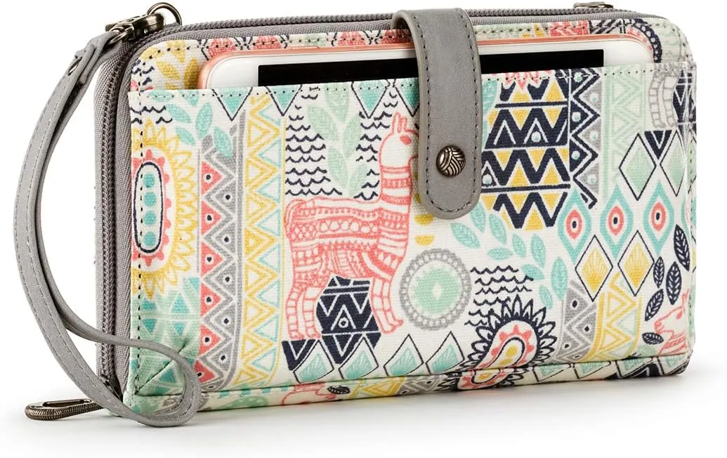 Sakroots Artist Circle Smartphone Crossbody in Eco Twill, Detachable Wristlet Strap