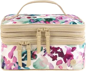 Samantha Brown 2-Tier Travel Cosmetic Organizer, Expandable, Multiple Colors, 9.25L x 7.5W x 4.5H inches (Wisteria Floral)