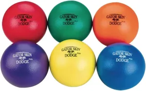 S&S Worldwide Gator Skin Middle School Dodgeballs, Assorted Color 6.5" PU Coated Foam Balls, Soft No-Sting Balls for PE Games, After School Programs, and Backyard, Ideal for Ages 10-14, Set of 6