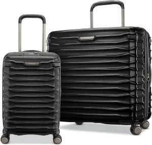 Samsonite Stryde 2 Hardside Expandable with Double Spinner Wheels, 2PC SET (22X14X9/LG), Stealth Black