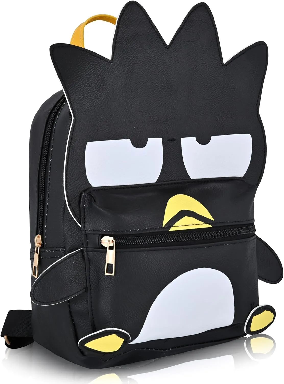Sanrio Hello Kitty and Friends Badtz-Maru Backpack | Cute PU Leather 10" Mini Backpack Purse for Women, Men, Unisex | Shoulder Bag and Accessories