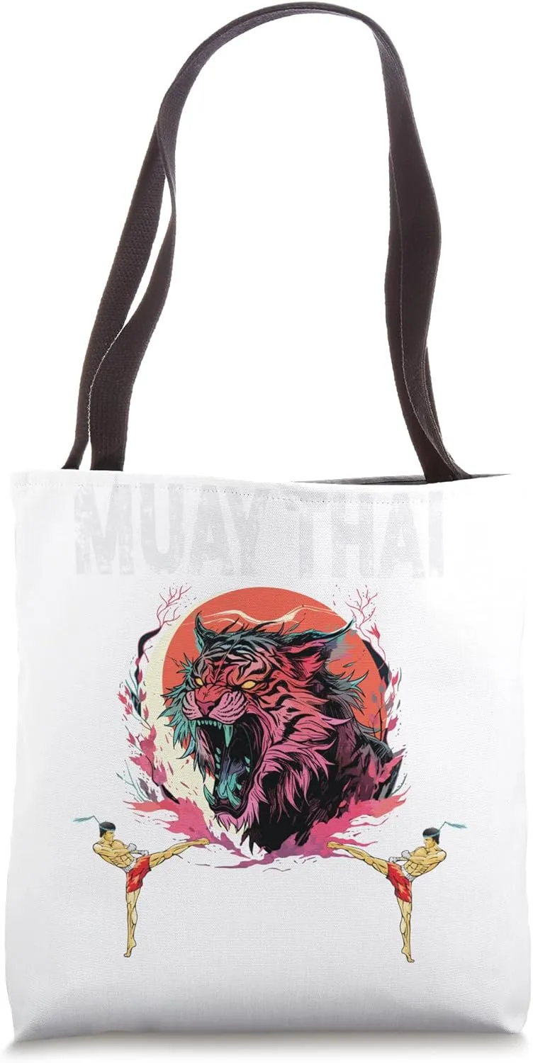 Sawadee thai traditional sak yant thai twin tiger muay thai Tote Bag