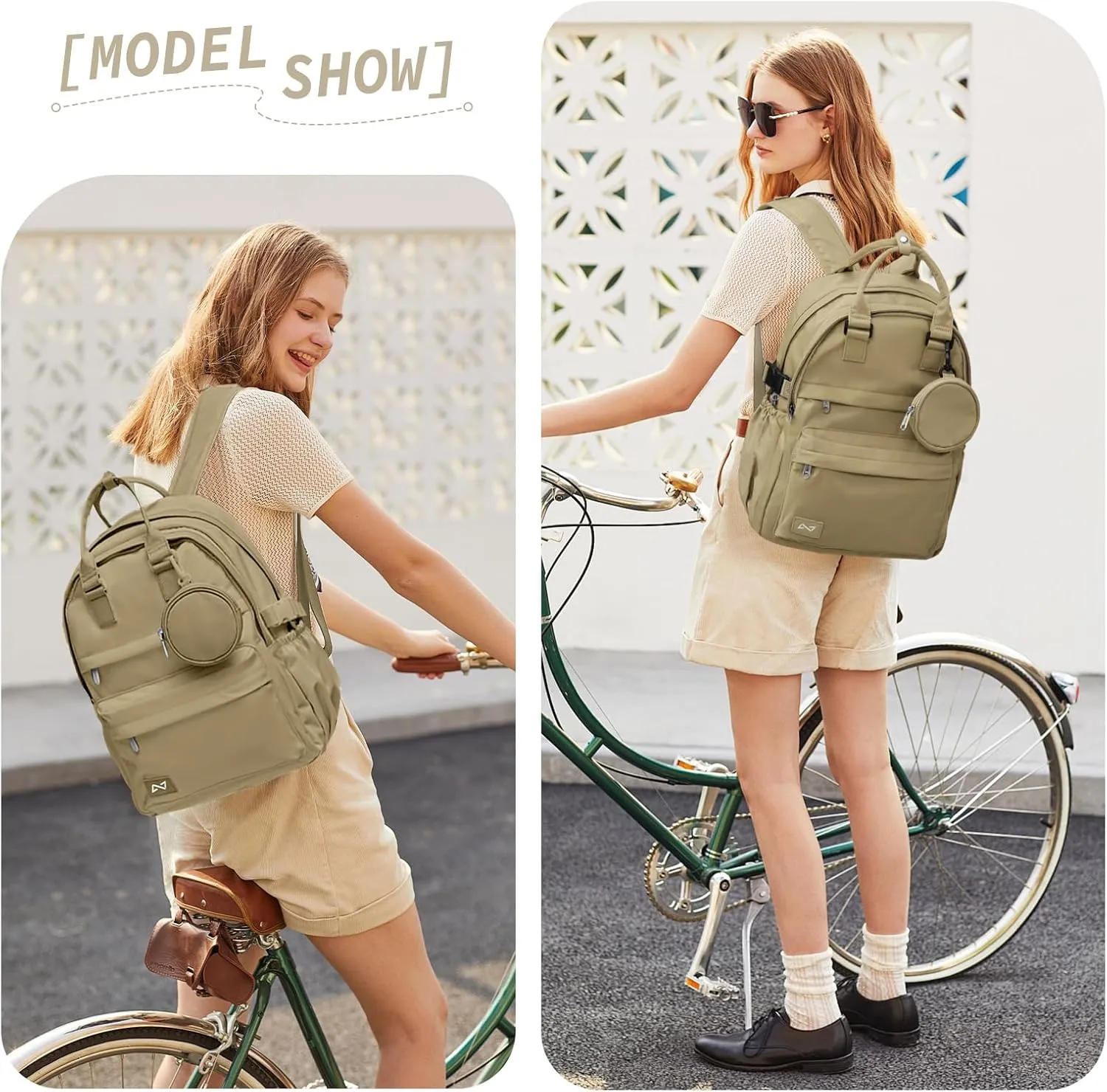 School Backpack for Girl Boys Cute Middle School Student Bookbag Waterproof College Aesthetic Backpack Work Laptop Backpack Rucksack Casual Travel Daypack Khahi