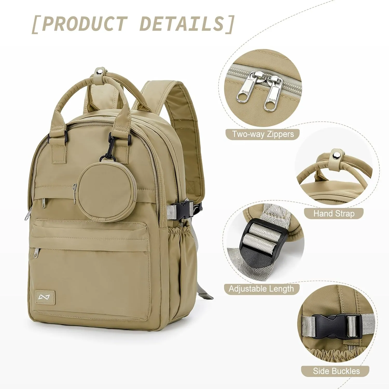 School Backpack for Girl Boys Cute Middle School Student Bookbag Waterproof College Aesthetic Backpack Work Laptop Backpack Rucksack Casual Travel Daypack Khahi