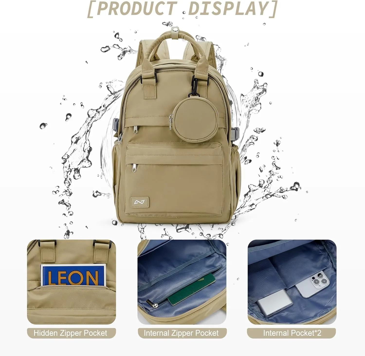 School Backpack for Girl Boys Cute Middle School Student Bookbag Waterproof College Aesthetic Backpack Work Laptop Backpack Rucksack Casual Travel Daypack Khahi
