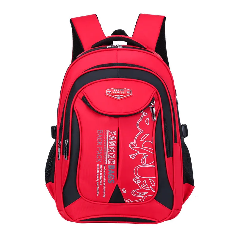 Schoolbag male 1-3-5 grade leisure double shoulder 6-12 year old boy girl child Backpack
