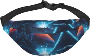 Science Fiction Future Large Fashion Crossbody Waist Bag, Travel Casual Boys Waist Bag, Suitable for Sports, Running, Cycling, Traveling, Fishing