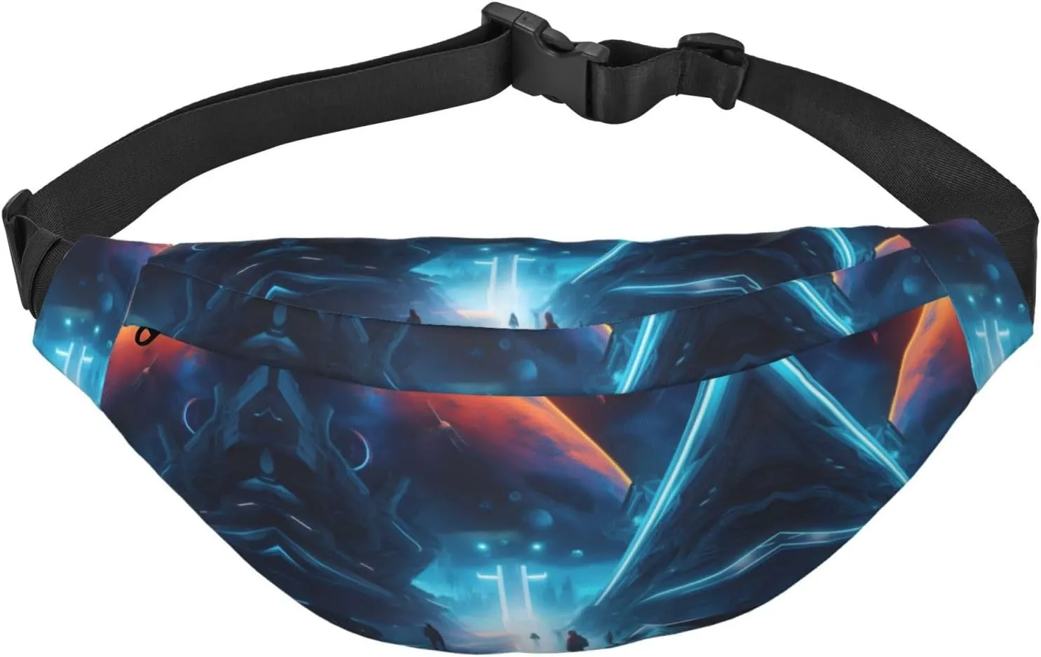 Science Fiction Future Large Fashion Crossbody Waist Bag, Travel Casual Boys Waist Bag, Suitable for Sports, Running, Cycling, Traveling, Fishing