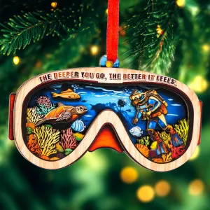 Scuba Diver Christmas Ornament - 2-Layer Wood & Acrylic Underwater Adventure for Marine Life Lovers - Laser-Cut Decor for Christmas Tree - Gifts for Divers - 2024 Holiday Home Decor