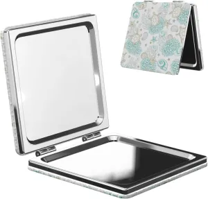 Sea Turtle Coral Shell and Starfish Small Makeup Mirror Portable Travel Cosmetic Mirror Folding Small Pocket Mirror