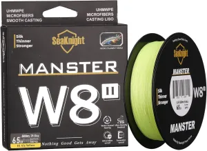 SeaKnight MANSTER W8 II 8 Strand Braided Fishing Line -Super Strong, Abrasion Resistant, No Stretch Braided Line-15LB to 100LB Test for Saltwater and Freshwater Fishing Line Braid