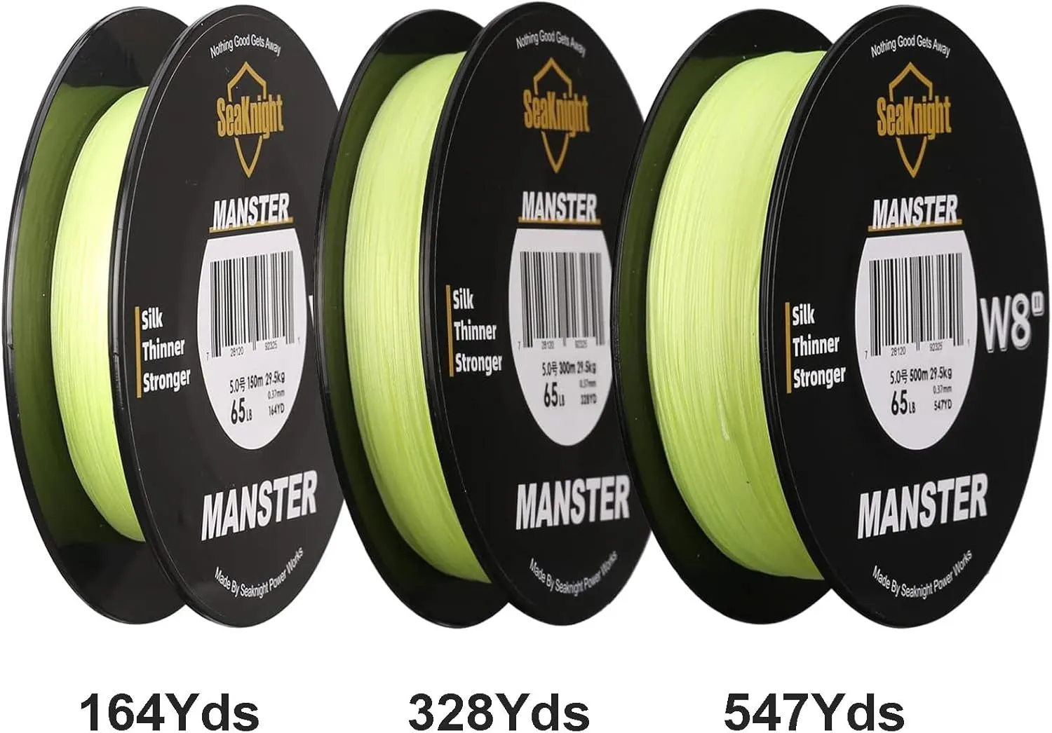 SeaKnight MANSTER W8 II 8 Strand Braided Fishing Line -Super Strong, Abrasion Resistant, No Stretch Braided Line-15LB to 100LB Test for Saltwater and Freshwater Fishing Line Braid