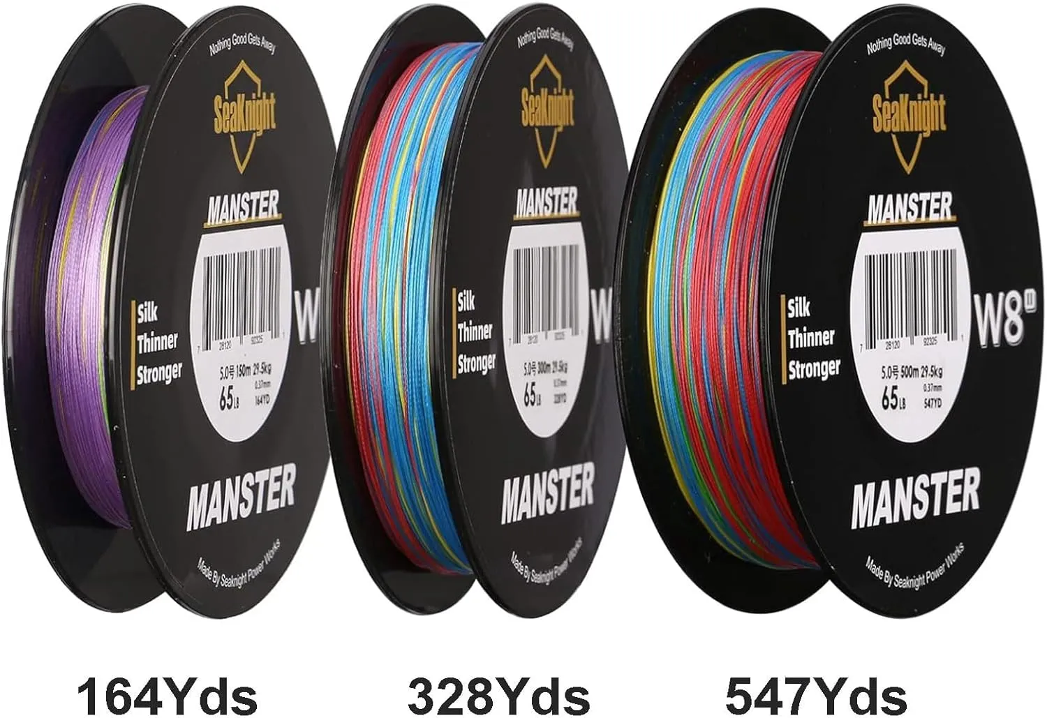 SeaKnight MANSTER W8 II 8 Strand Braided Fishing Line -Super Strong, Abrasion Resistant, No Stretch Braided Line-15LB to 100LB Test for Saltwater and Freshwater Fishing Line Braid