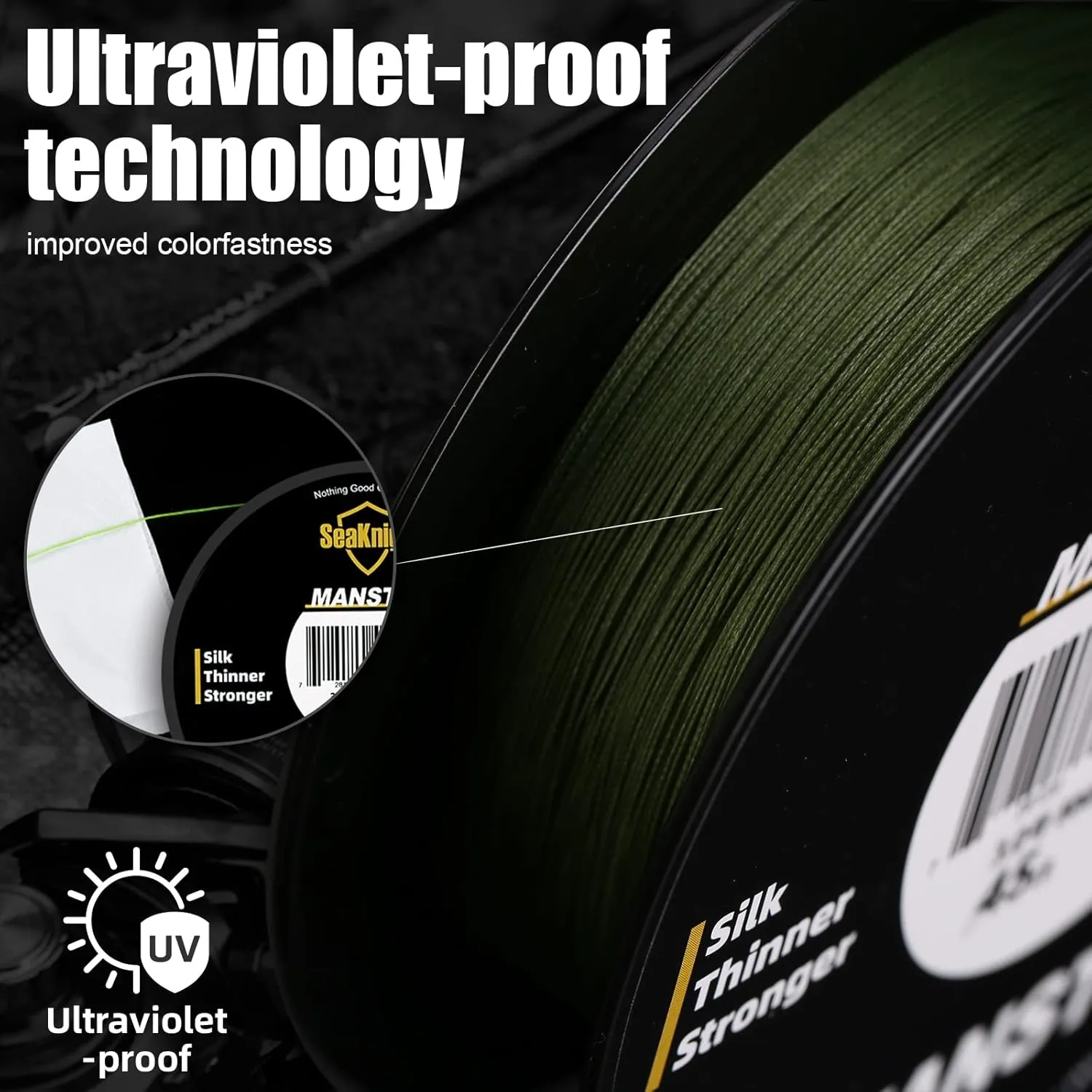 SeaKnight MANSTER W8 II 8 Strand Braided Fishing Line -Super Strong, Abrasion Resistant, No Stretch Braided Line-15LB to 100LB Test for Saltwater and Freshwater Fishing Line Braid