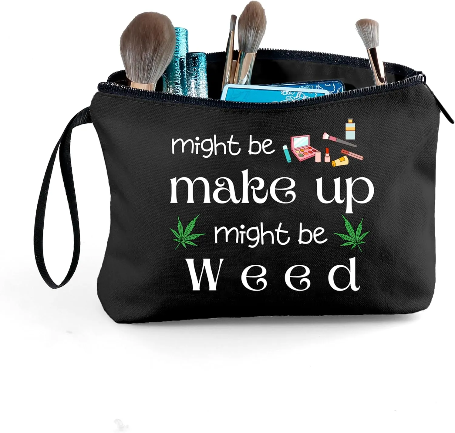 SEAMOON Gag Funny Birthday Joke Marijuana Stoner Gifts Weed Travel Makeup Bag Cosmetic Pouch Weed Stuff for Women Female Friend Sister