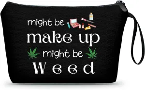 SEAMOON Gag Funny Birthday Joke Marijuana Stoner Gifts Weed Travel Makeup Bag Cosmetic Pouch Weed Stuff for Women Female Friend Sister
