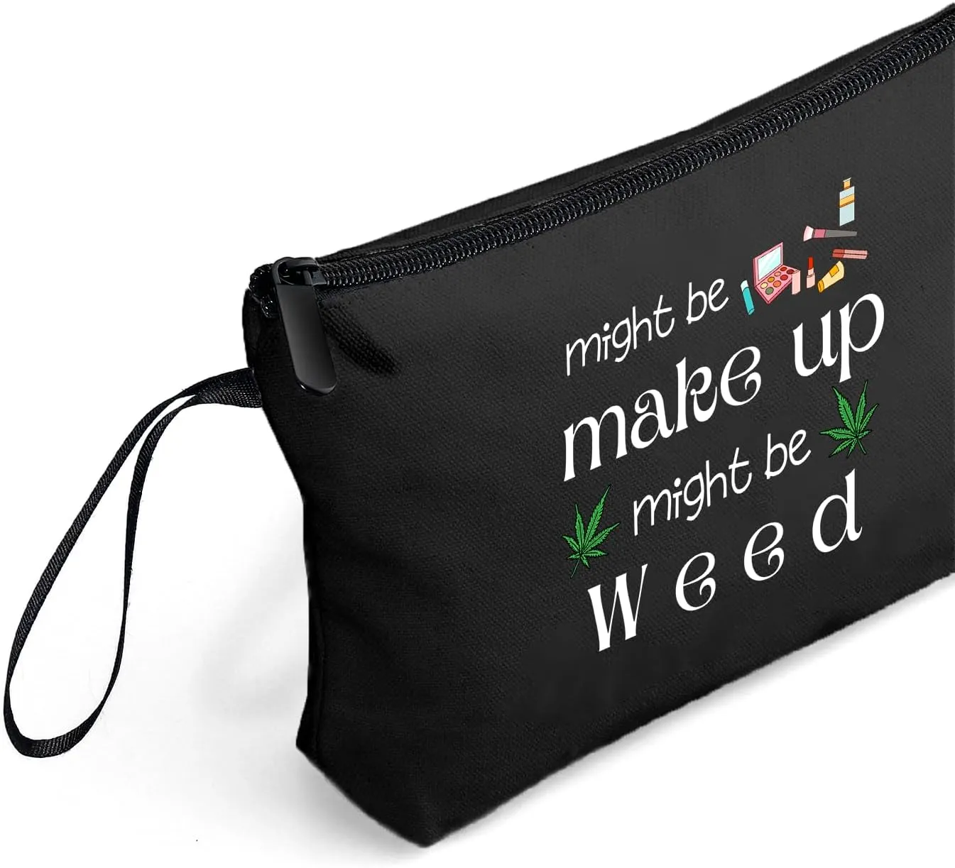 SEAMOON Gag Funny Birthday Joke Marijuana Stoner Gifts Weed Travel Makeup Bag Cosmetic Pouch Weed Stuff for Women Female Friend Sister