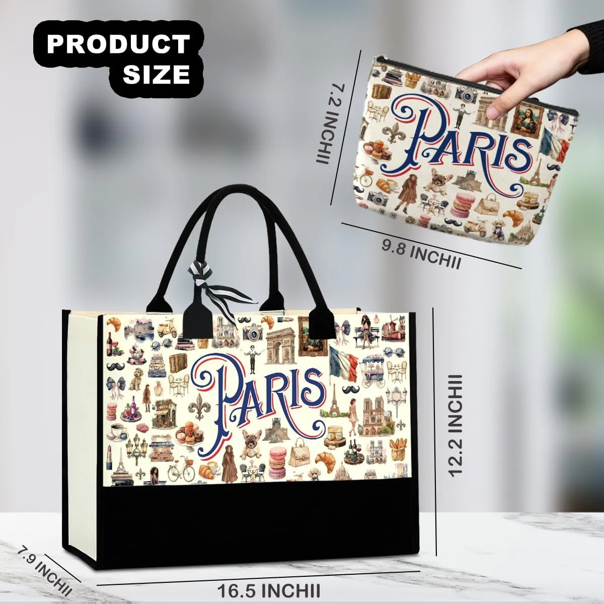 Seattle Italy Chicago New York Las Vegas Paris Gifts for Women Canvas Tote Bag Mother's Day Gifts for Women