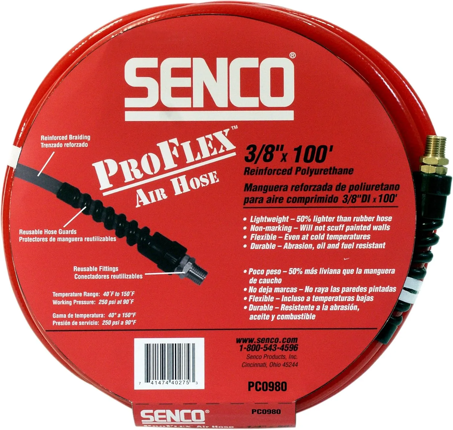 Senco PC0980 3/8-Inch by 100-foot Proflex Air Hose
