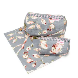 Serendipity Cotton Cosmetic Bag Set - Grey Meadow