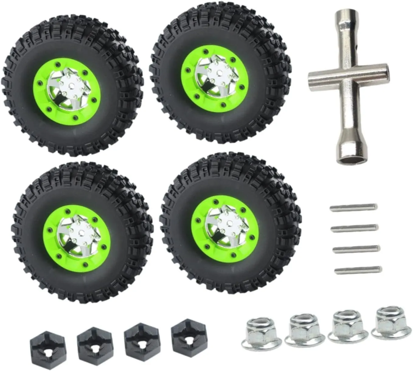 Set of 4 RC Crawler Wheel Tires for 12428 RC Car 1:12 Scale