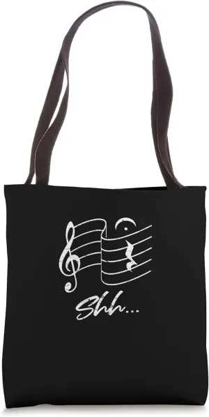 Shh Musical Note | Funny Music Teacher and Composer Joke Tote Bag