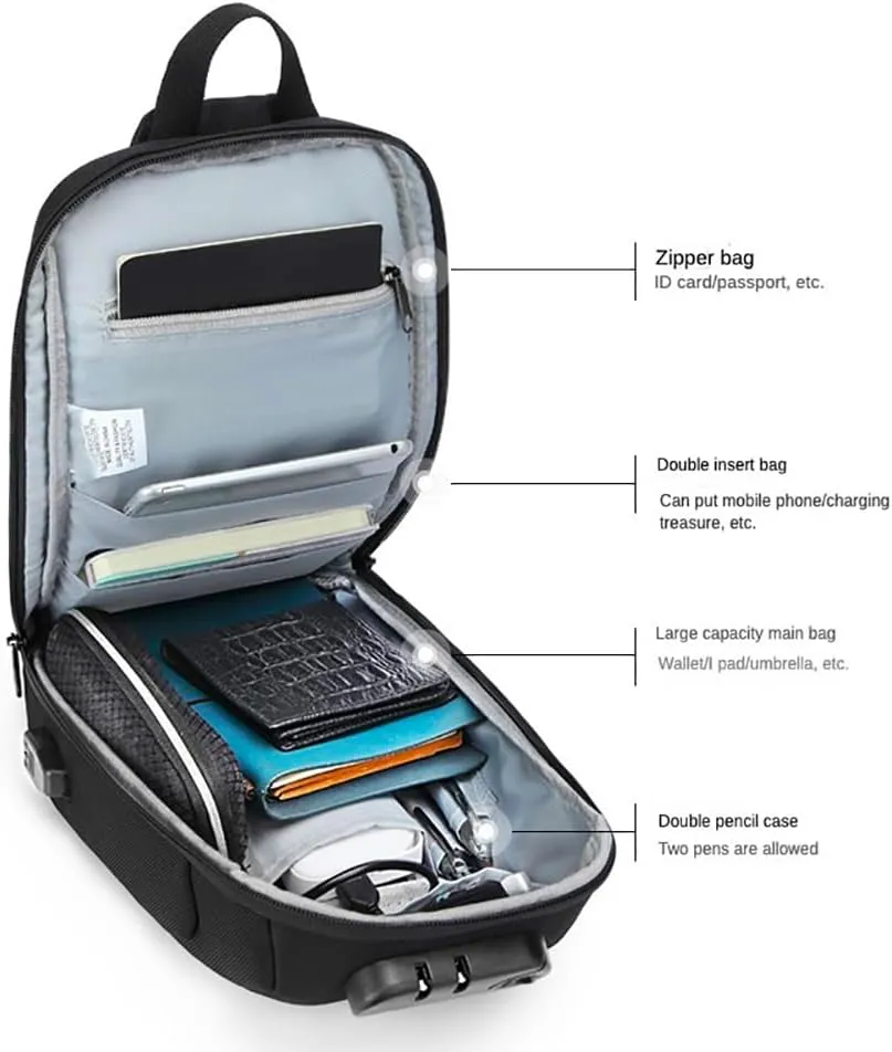 Shockproof Protective Crossbody Shoulder Chest Backpack Travel Home Storage Bag Carrying Case Compatible with GPD Win 4 (Red)