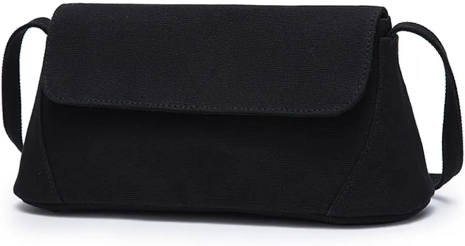 Shoulder Bag for Women Canvas Small Square Bag Lightweight One Shoulder Bag Magnetic Clasp and Internal Zippered Pocket Minimalist Underarm Bag