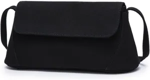 Shoulder Bag for Women Canvas Small Square Bag Lightweight One Shoulder Bag Magnetic Clasp and Internal Zippered Pocket Minimalist Underarm Bag