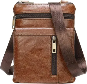 Shoulder Bag Men's Top Layer Business Casual Men's Shoulder Crossbody Bag