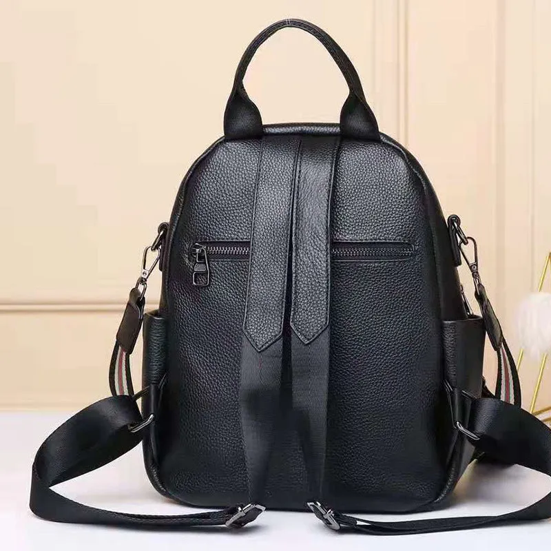Shoulder Layer Double Fashion Wrap Backpack Act fast Women's Casual Cowhide Versatile Affordable delivery fees