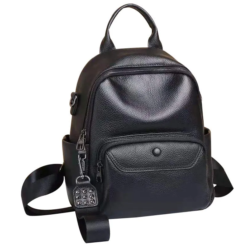 Shoulder Layer Double Fashion Wrap Backpack Act fast Women's Casual Cowhide Versatile Affordable delivery fees