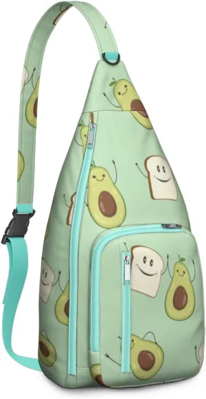 Shoulder Sling Crossbody Casual Chest Bag For Travel Sports Running,Backpack for Men & Women Lightweight Sports BagCrossbody Concealed Carry,Avocado Shoulder Bag Waterproof Chest Bag