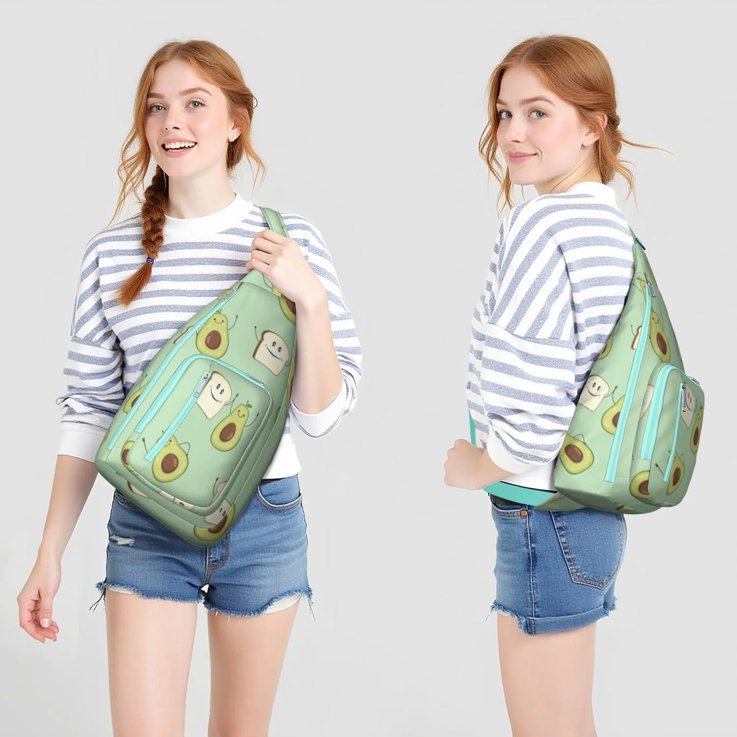 Shoulder Sling Crossbody Casual Chest Bag For Travel Sports Running,Backpack for Men & Women Lightweight Sports BagCrossbody Concealed Carry,Avocado Shoulder Bag Waterproof Chest Bag